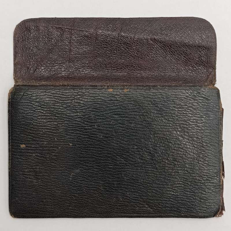 Antique leather stamp wallet