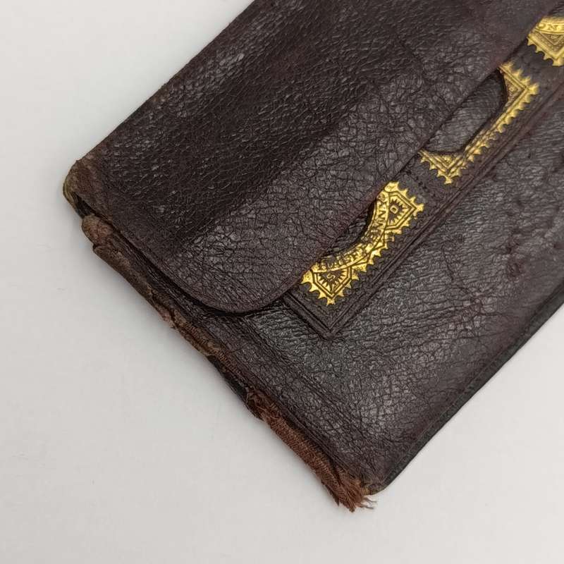 Antique leather stamp wallet