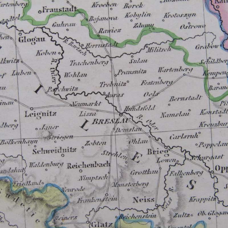 Original 1830`s map of Germany, Prussian Dominions - published by W. Lizars, Edinburgh - 57 x 47cm