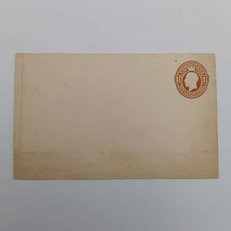 Union of South Africa pre-printed envelope with embossed 1 1/2d imprint stamp - unused