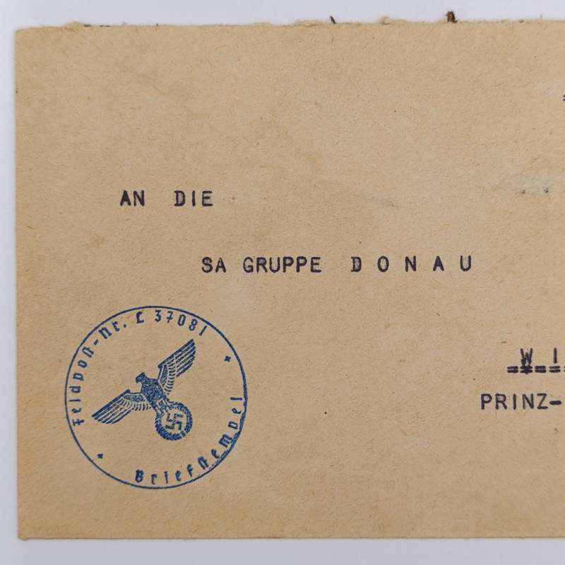 WW2 German Feldpost 37081 cover to Vienna, Austria - Posted by Hermann Puchner