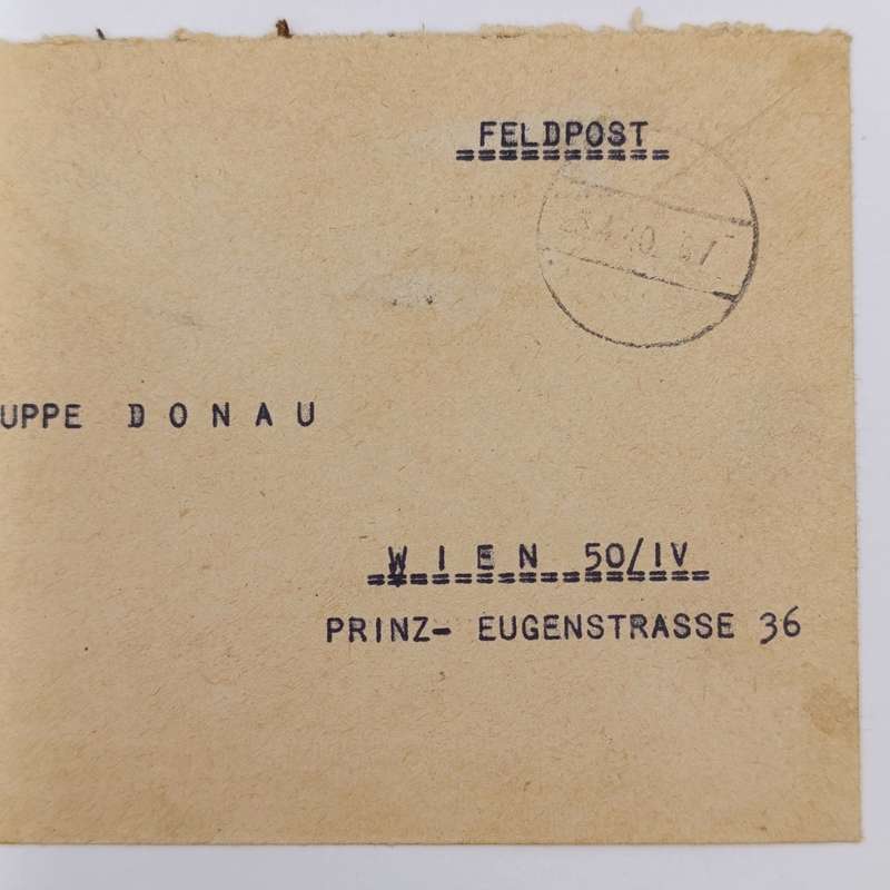 WW2 German Feldpost 37081 cover to Vienna, Austria - Posted by Hermann Puchner