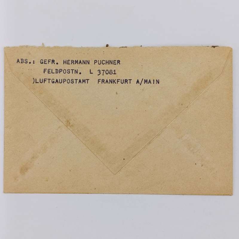 WW2 German Feldpost 37081 cover to Vienna, Austria - Posted by Hermann Puchner