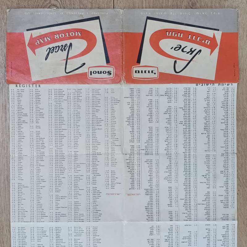 Vintage Sonol Israel motor map