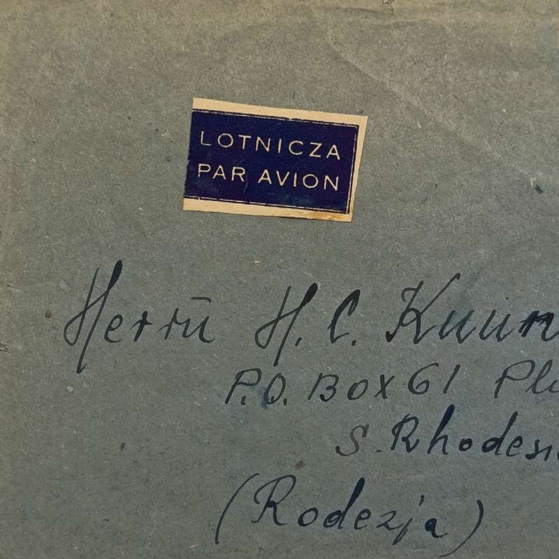 Airmail cover from Cieplice Slaskie, Poland to Southern Rhodesia - with 60Gr Polska Polish stamps