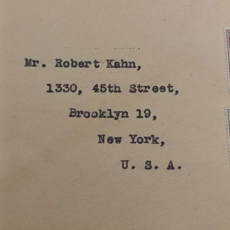 Postal cover from Bentang, Maalaysia to New York, USA 1 June 1950