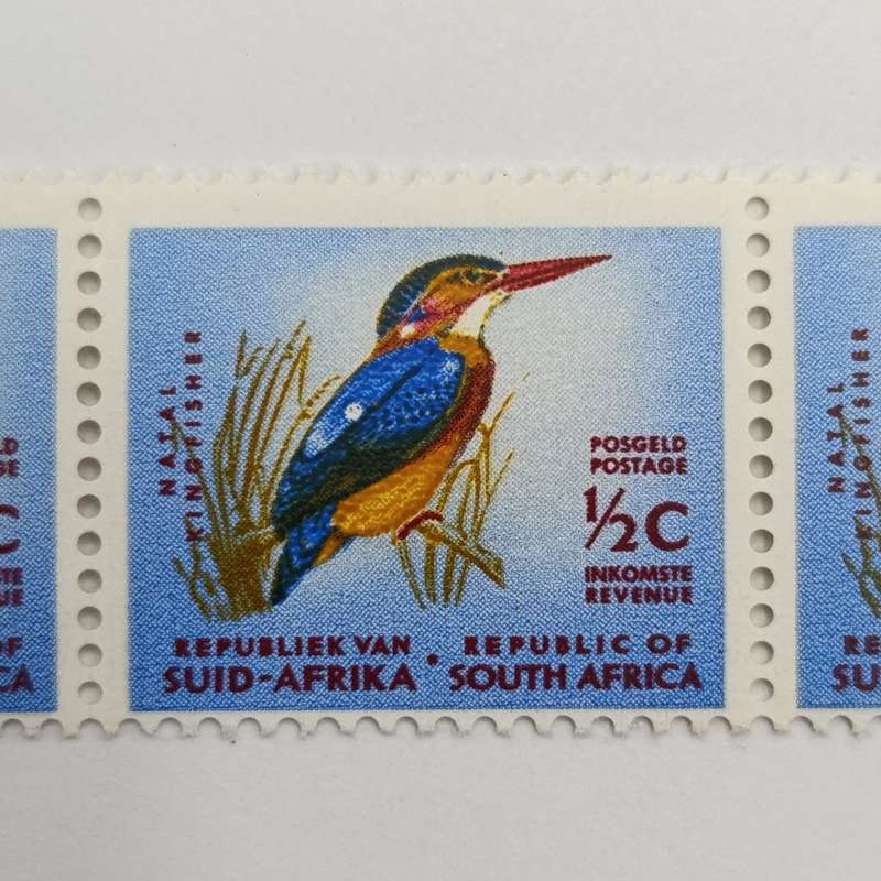 Republic of South Africa SACC 197 - 31 May 1961 definitive issue 1/2 cent stamp - strip of 5 with wh