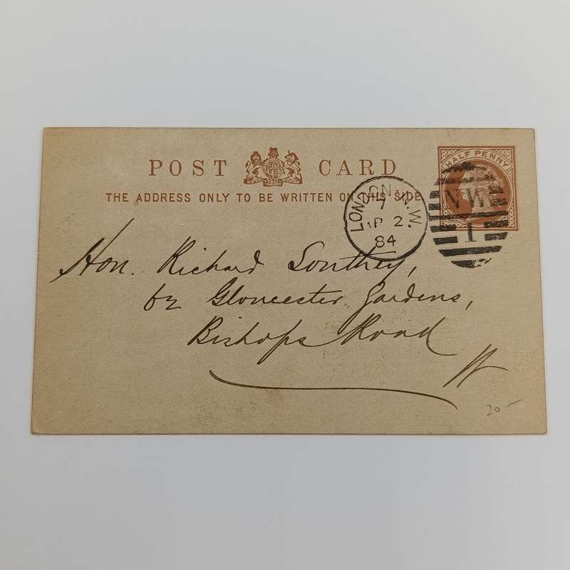 1884 Preprinted postcard cancelled in London