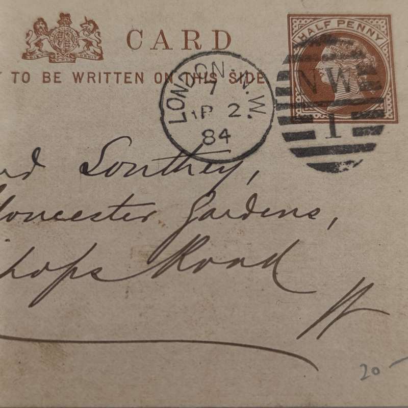 1884 Preprinted postcard cancelled in London