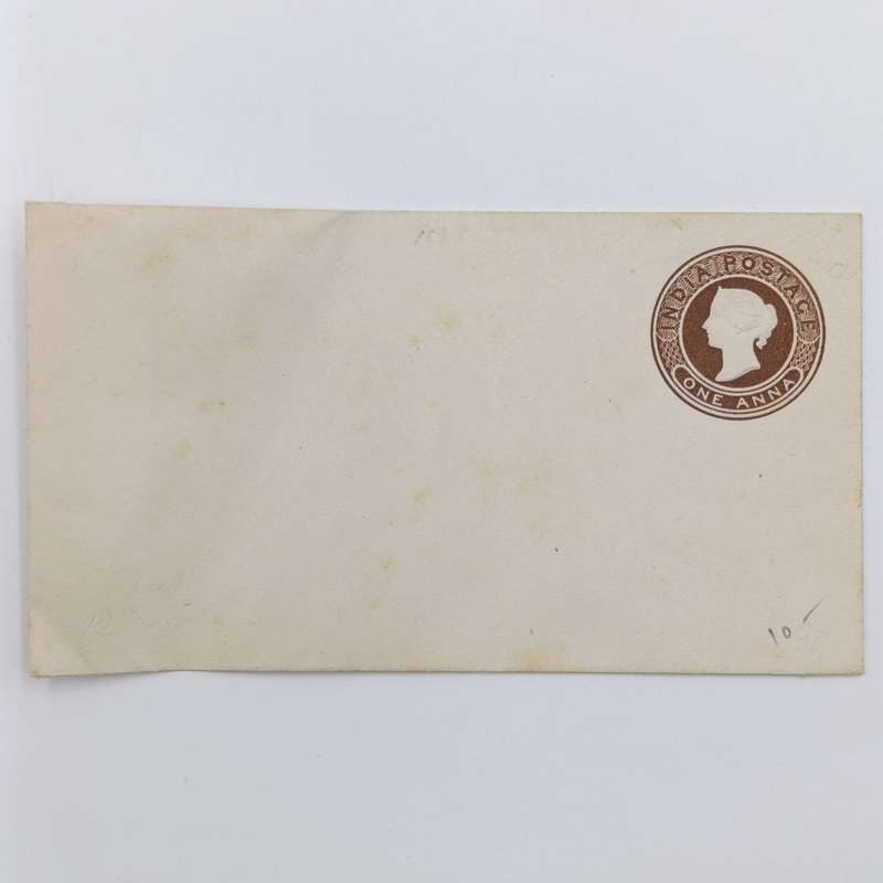 India Postage preprinted envelope - One Anna Late 1800's