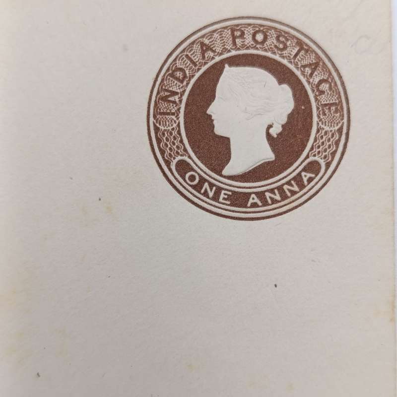 India Postage preprinted envelope - One Anna Late 1800's