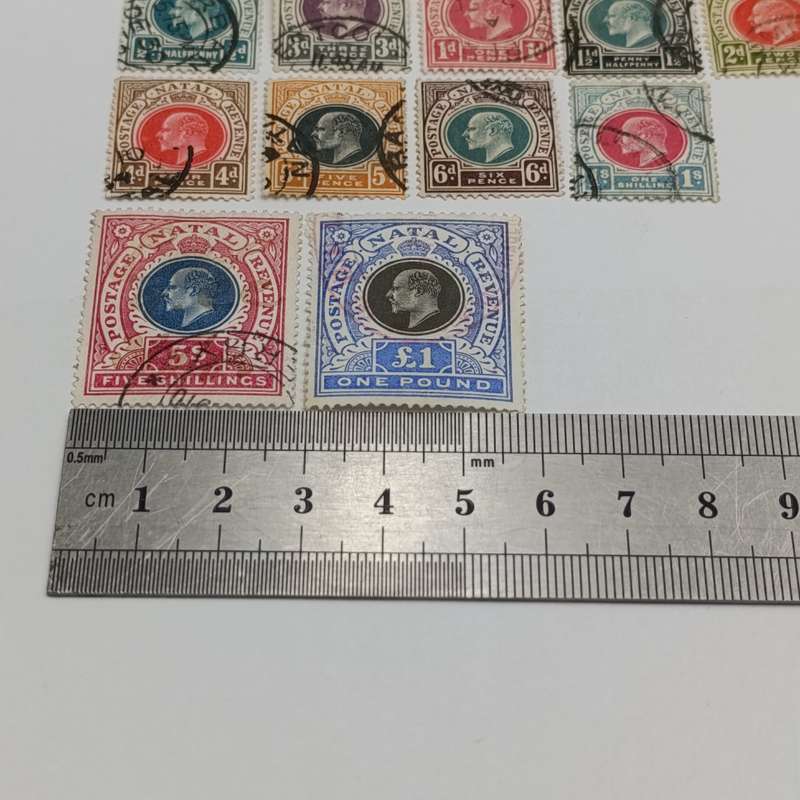 Natal Lot of 28 Natal stamps including some high face value stamps  1908-9