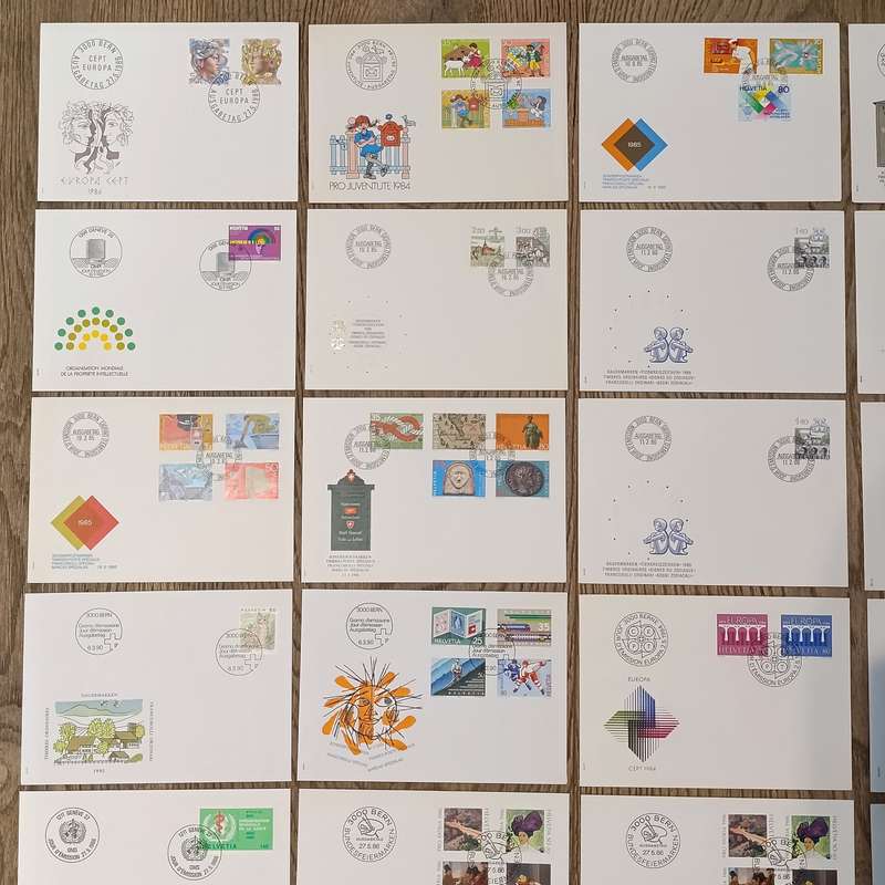 Lot of 30 SWISS First Day Covers dated 1984-1990 - at way under cost