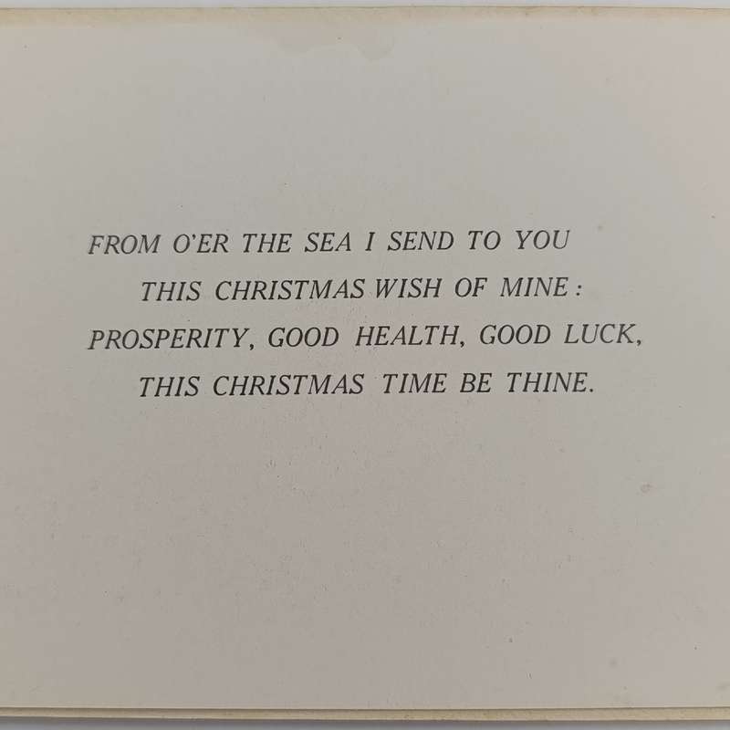 WW1 H.M.S Devonshire 1st Cruiser Squadron Mediterranean fleet Christmas greetings card