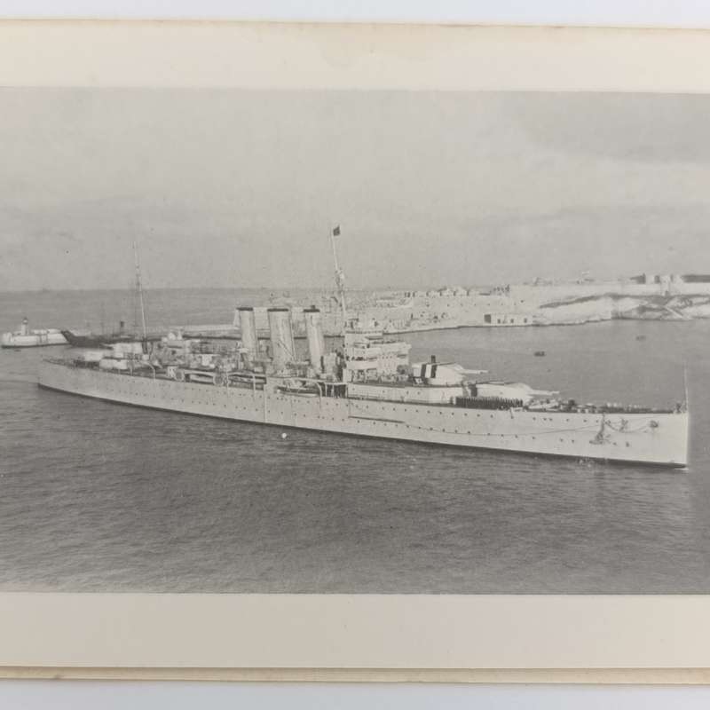 WW1 H.M.S Devonshire 1st Cruiser Squadron Mediterranean fleet Christmas greetings card