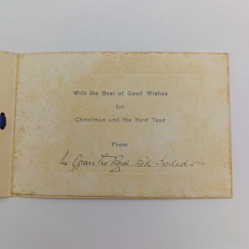 WW1 The Royal Irish Fusiliers Christmas greetings card