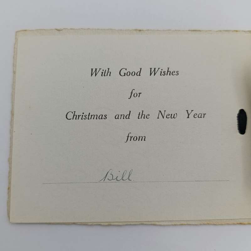 WW1 H.M.S Frobisher Christmas Greetings card - backpage cut in half