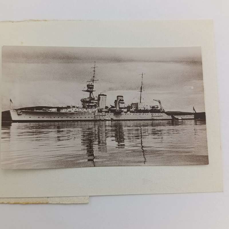 WW1 H.M.S Frobisher Christmas Greetings card - backpage cut in half