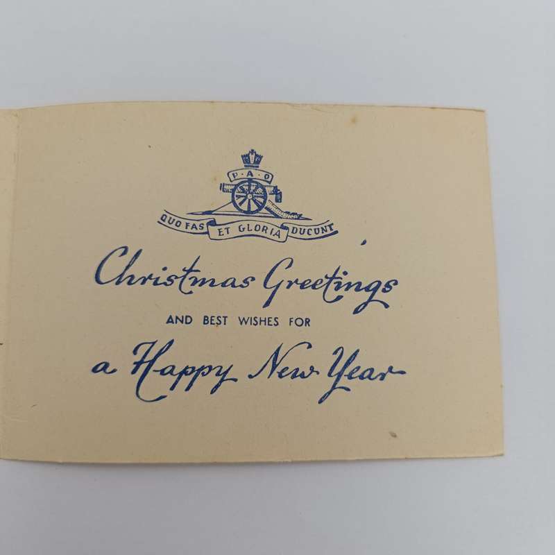 WW2 7th Battery - 2nd Anti-Aircraft  regiment 1941 Christmas card written by L/Bdr R. Lewin