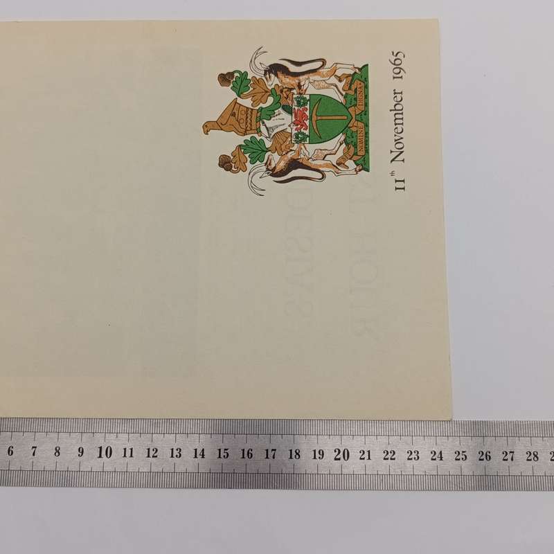Rhodesia 11 November 1965 programme with Ian Smuts address to the nation