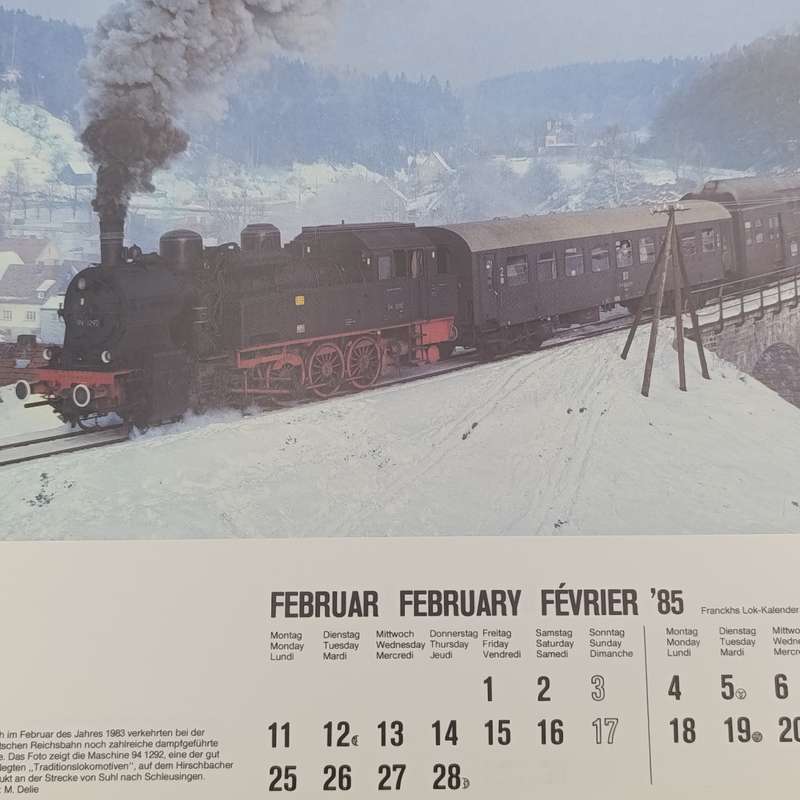 1985  German Railway themed calendar
