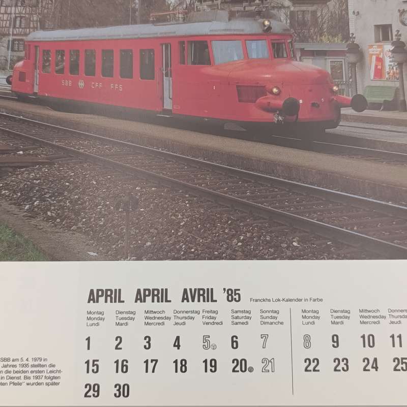 1985  German Railway themed calendar