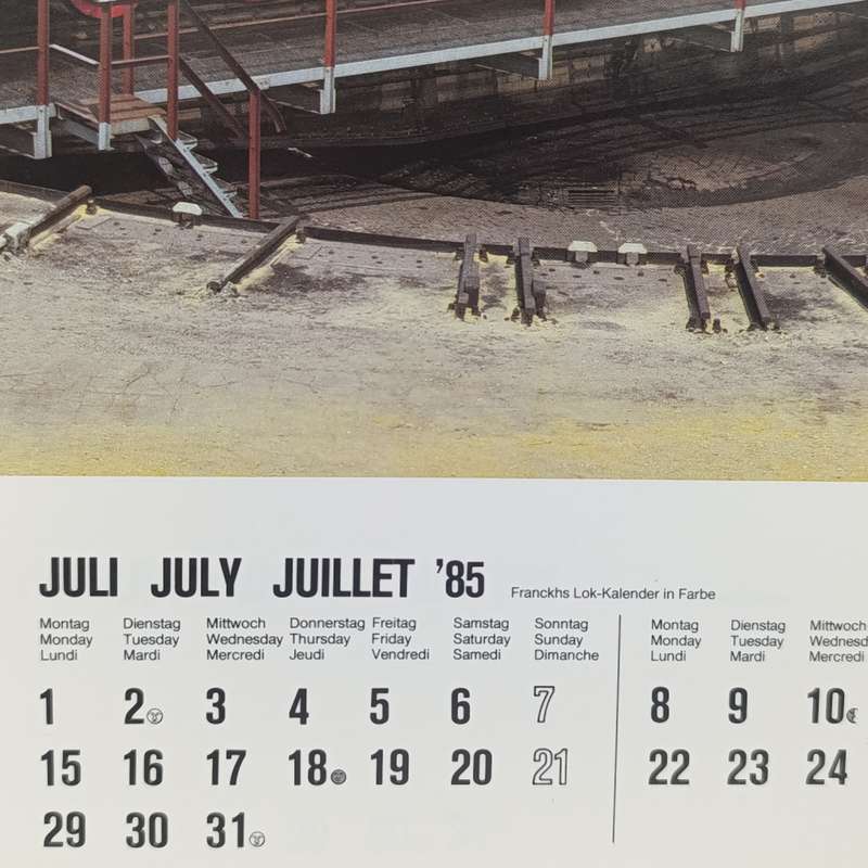 1985  German Railway themed calendar