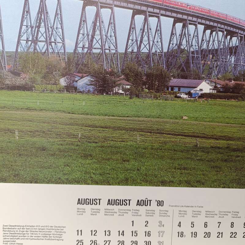 1980 German Railway themed calendar