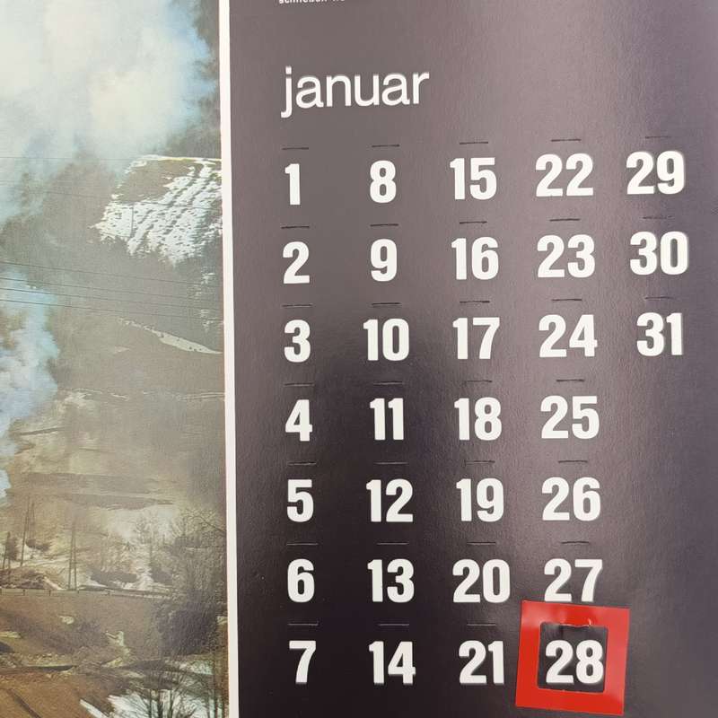 Vintage German Railways calendar - date only - no year or day