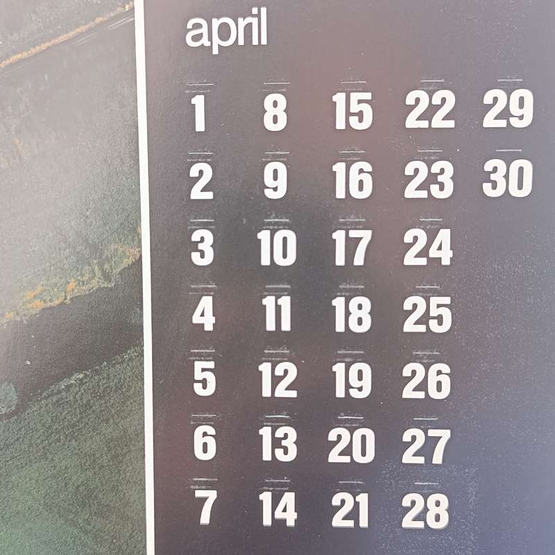 Vintage German Railways calendar - date only - no year or day