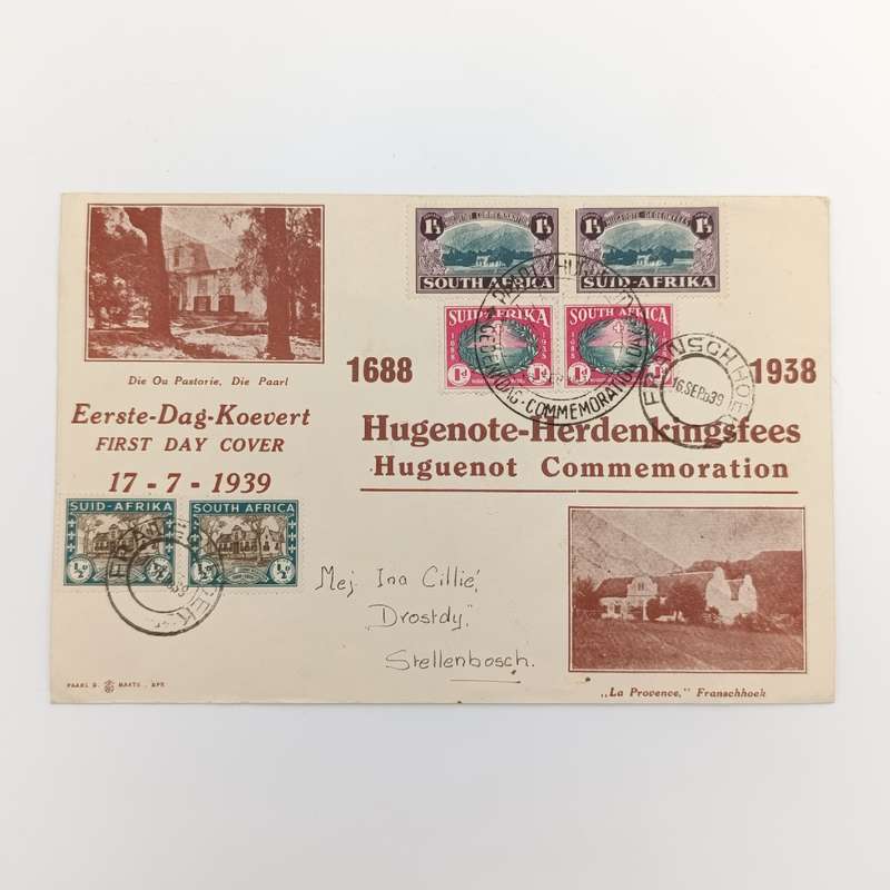 1939 South Africa Hugenot anniversary (16 Sept) set on cover
