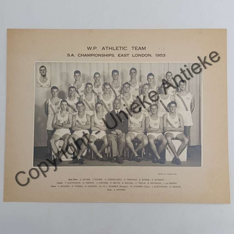 1953 WP Athletic team photo with names - S.A Championships