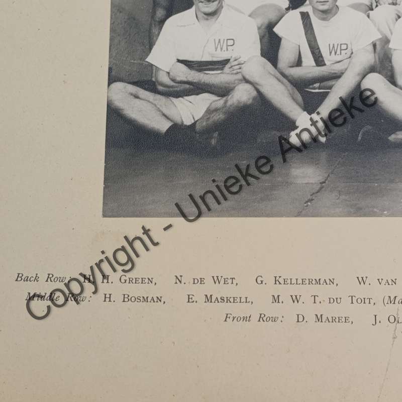 1950 Western Province Senior Athletic and Cycling team photo with names
