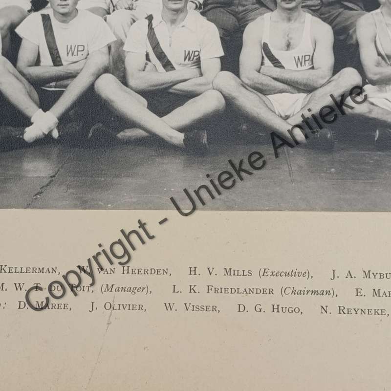 1950 Western Province Senior Athletic and Cycling team photo with names