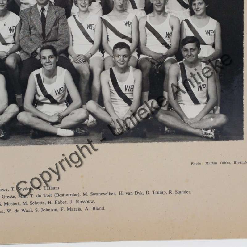 1957 Western Province Junior Athletics team photo with names