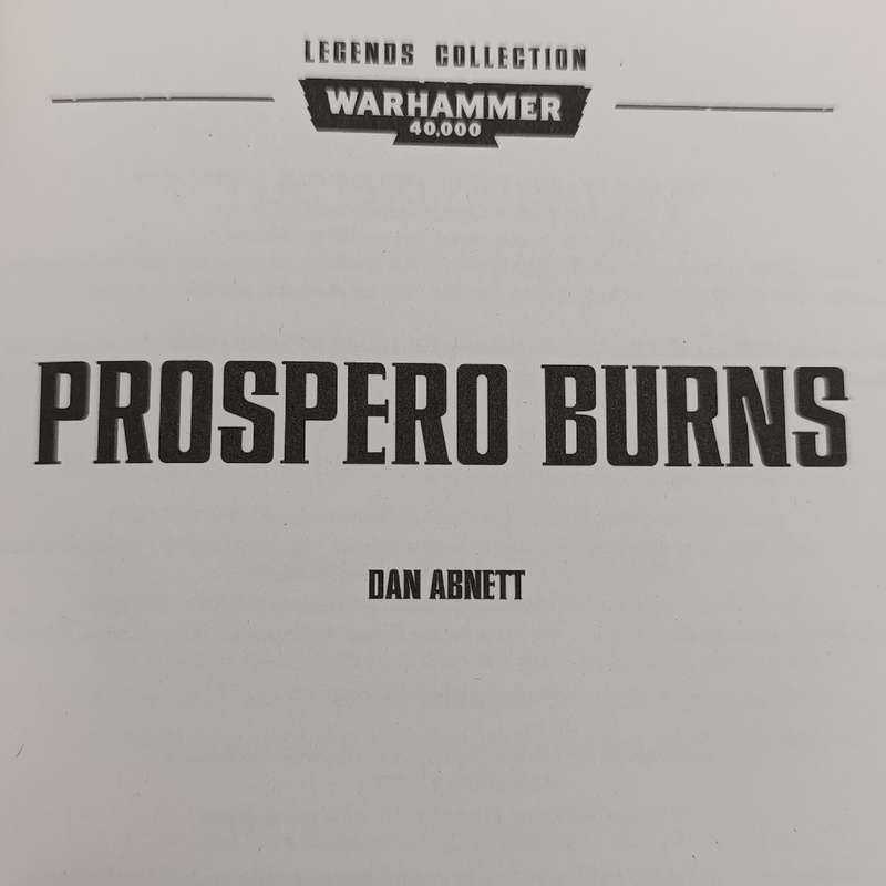 Warhammer #19 Prospero Burns by Dan Abnett