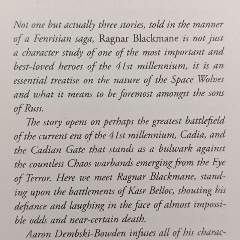 Warhammer #26 Ragnar Blackmane by Aaron Pembski-Bowden