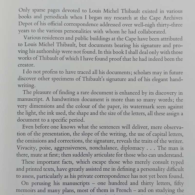 Louis Michel Thibault 1750-1815 - His official life at the Cape of Good Hope
