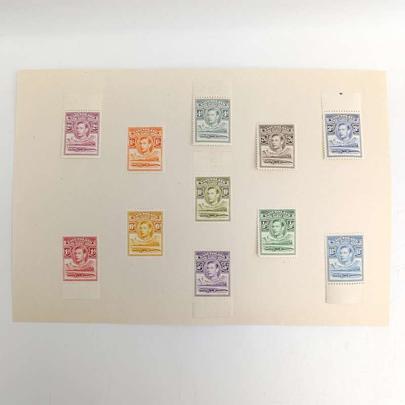 Basutoland Mint hinged George 6 set SACC 18-28
