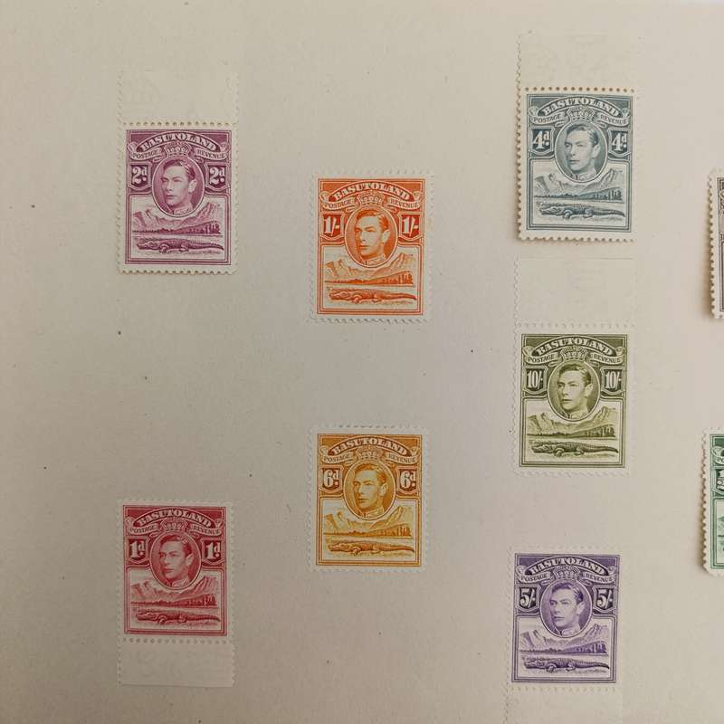 Basutoland Mint hinged George 6 set SACC 18-28