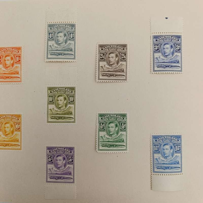Basutoland Mint hinged George 6 set SACC 18-28