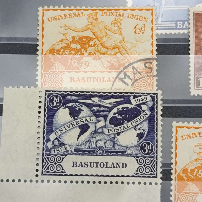Basutoland 1949 Postal Union Anniversary set of 4 stamps in used and mint condition SACC 38-41