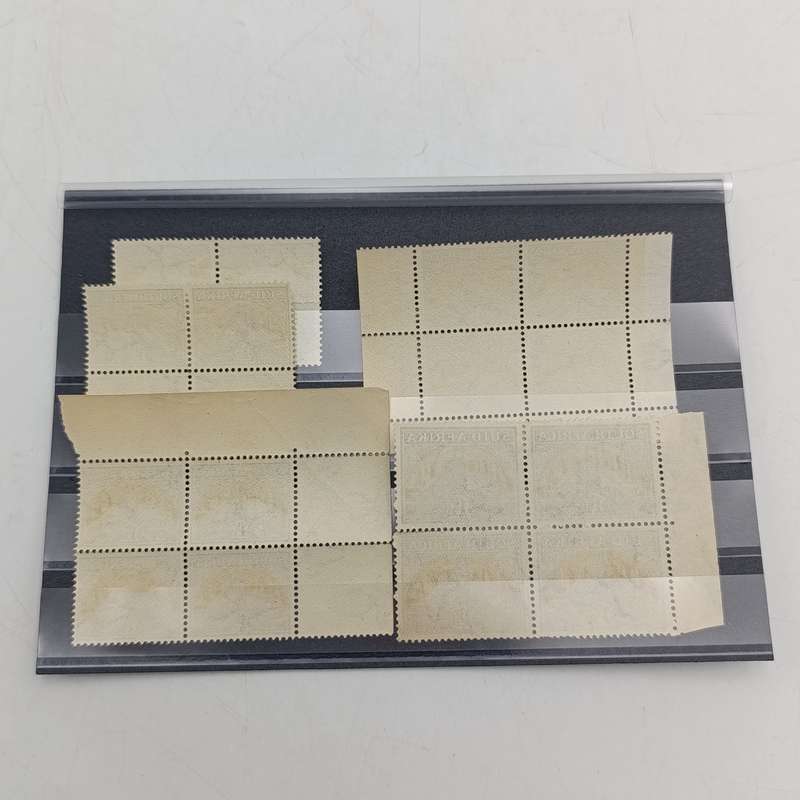 Blocks of all variations of mint stamps SACC 57 - large, medium and small printings