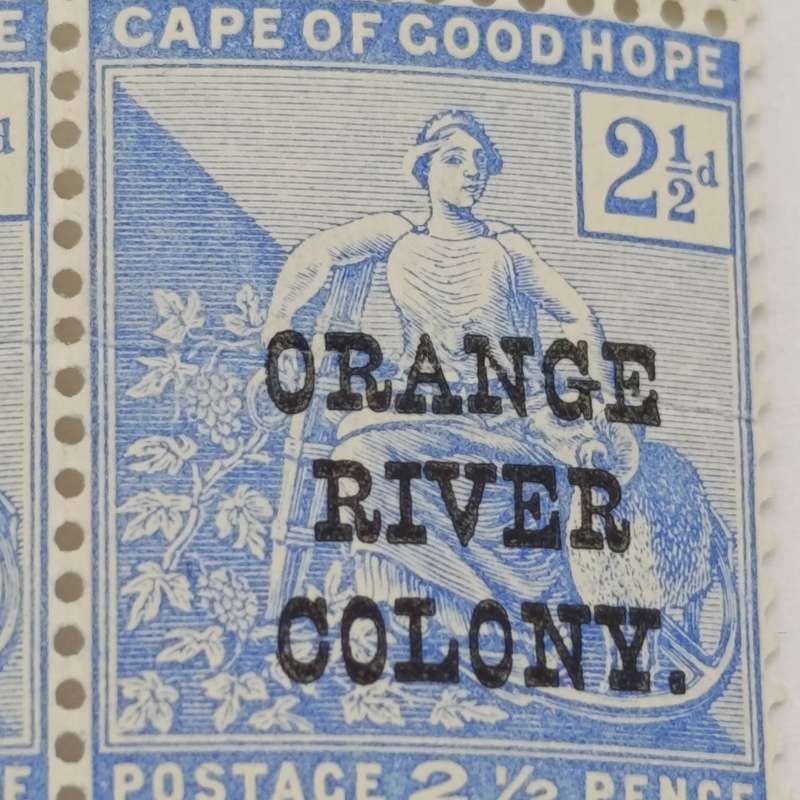Orange River colony 2 1/2d Block of 4 Paper flaw bottom stamps