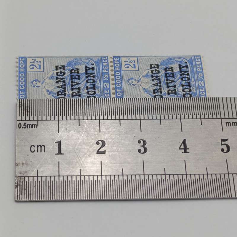 Orange River colony 2 1/2d Block of 4 Paper flaw bottom stamps