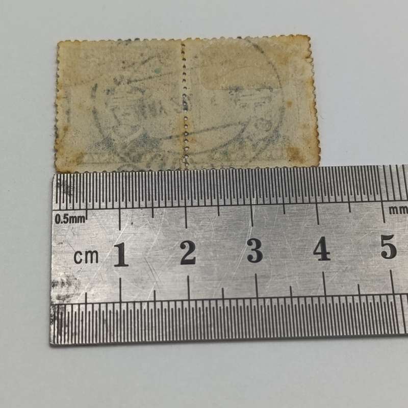 BSA Company SACC 236a pale blue pair of used 2/6 stamps