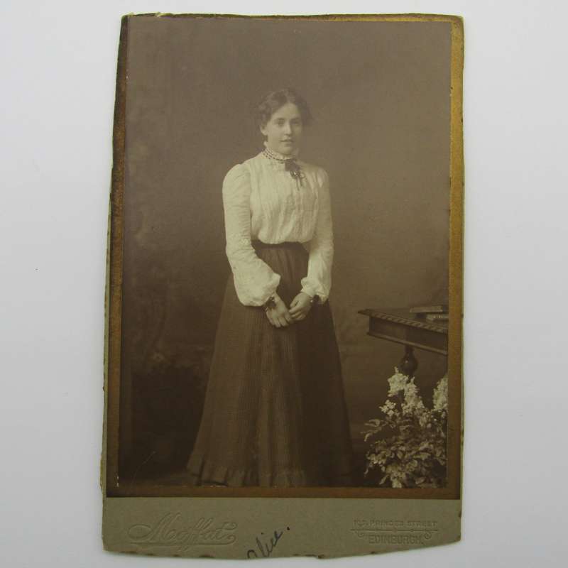 Antique photo of "Alice" taken by Moffat of Edinburgh, Scotland