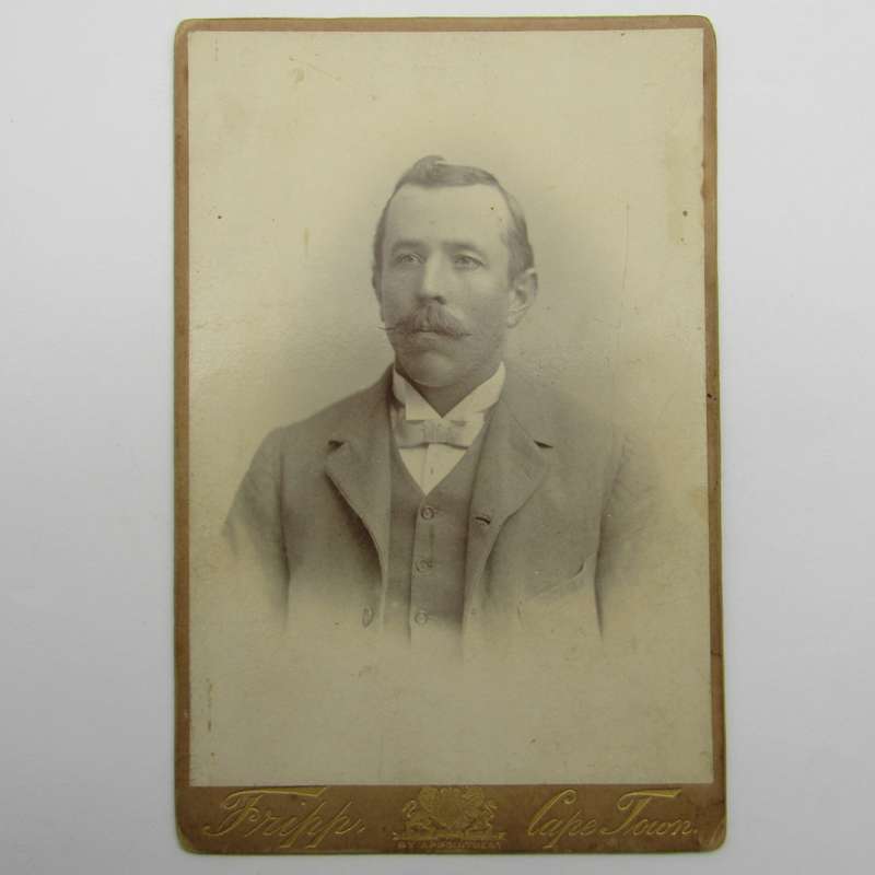 Antique photo of unidentified gentleman taken by Fripp in Cape Town, circa late 1800's