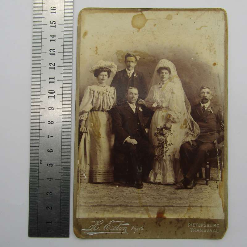 Antique photo late 1800's taken at Pietersburg, Transvaal of married couple