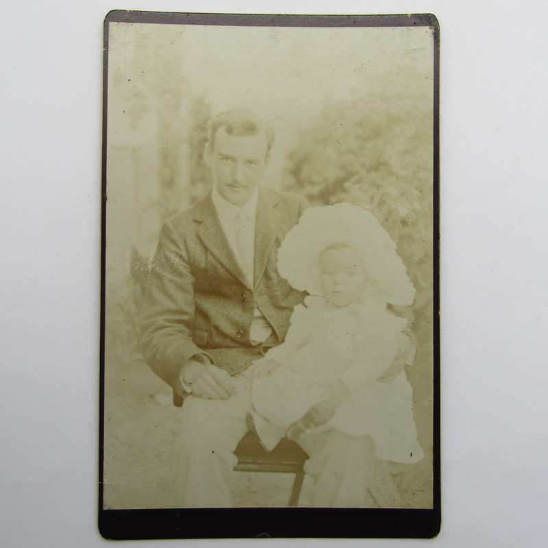 Antique photo of father and daughter - dating late 1800's